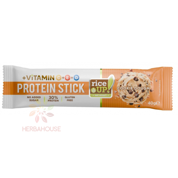 Obrázok pre RiceUP! Protein Stick Biscuite proteice fără gluten în ciocolată cu lapte, fără zahăr adăugat (40g)
