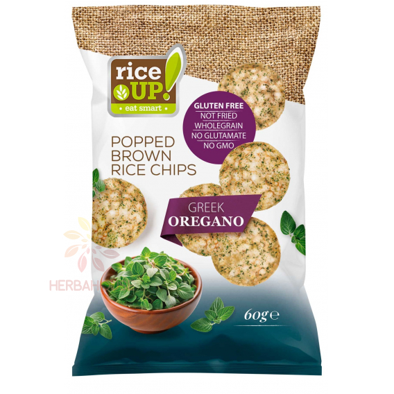 Obrázok pre RiceUP! Chipsuri de orez brun integral fără gluten cu oregano grecesc (60g)