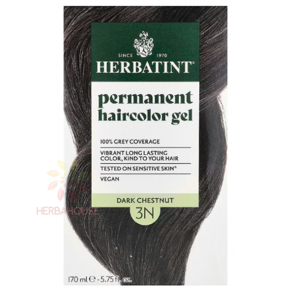 Obrázok pre Herbatint Vopsea naturală permanentă de păr 3N - castaniu închis (170ml)
