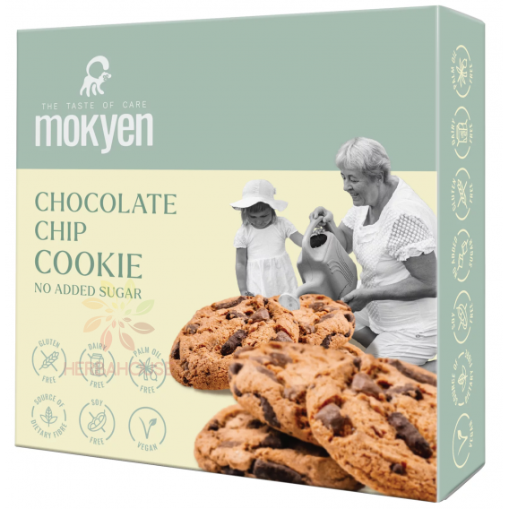 Obrázok pre Majomkenyér Vegan Biscuiți din ovăz fără gluten cu bucățele de ciocolată și îndulcitor (50g)