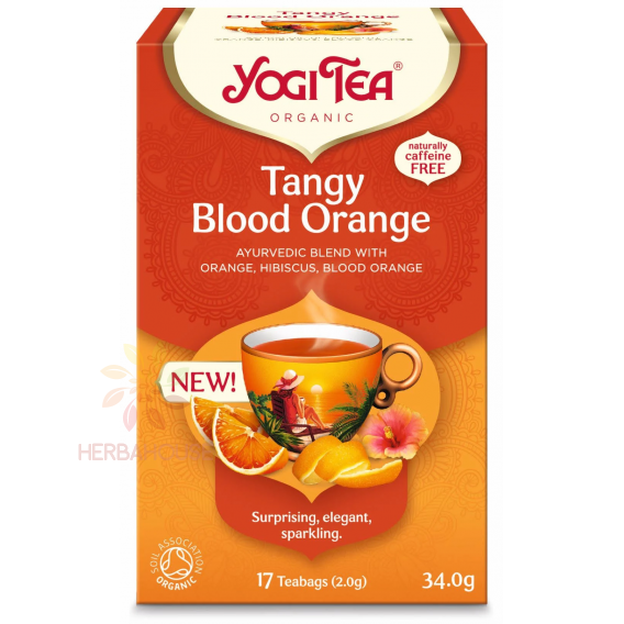 Obrázok pre Yogi Tea® Bio Tangy Blood Orange Ceai ayurvedic din fructe și plante cu portocale și hibiscus (17buc)