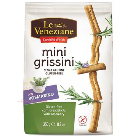 Obrázok pre Le Veneziane Mini Grissini Batoane de porumb fără gluten cu rozmarin (250g)