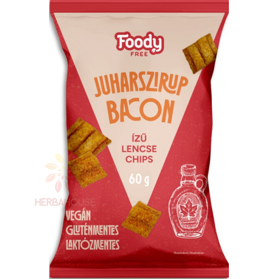 Obrázok pre Foody Free Chipsuri de linte fără gluten cu sirop de arțar și bacon (60g)