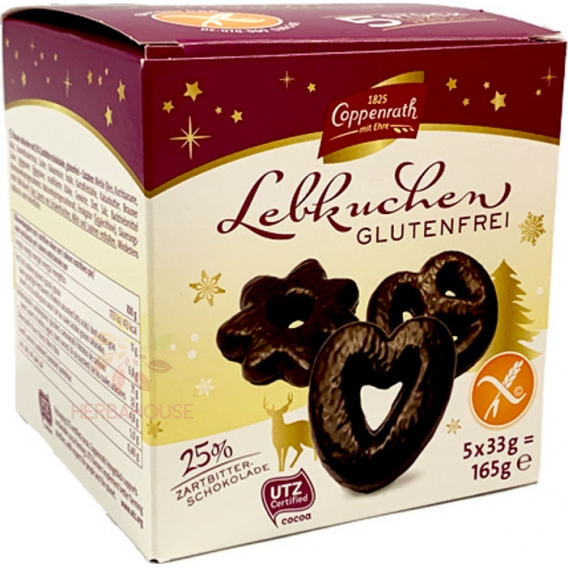 Obrázok pre Coppenrath Turtă dulce fără gluten în ciocolată neagră (165g)