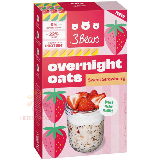 Obrázok pre 3Bears Fulgi de ovăz fără zahăr adăugat - Căpșuni dulci (400g)