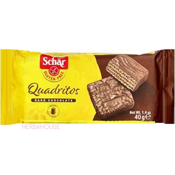 Obrázok pre Schär Quadritos Napolitane fără gluten înmuiate în ciocolată neagră (40g)