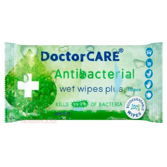 Obrázok pre DoctorCare Șervețele umede antibacteriene biodegradabile (15buc)