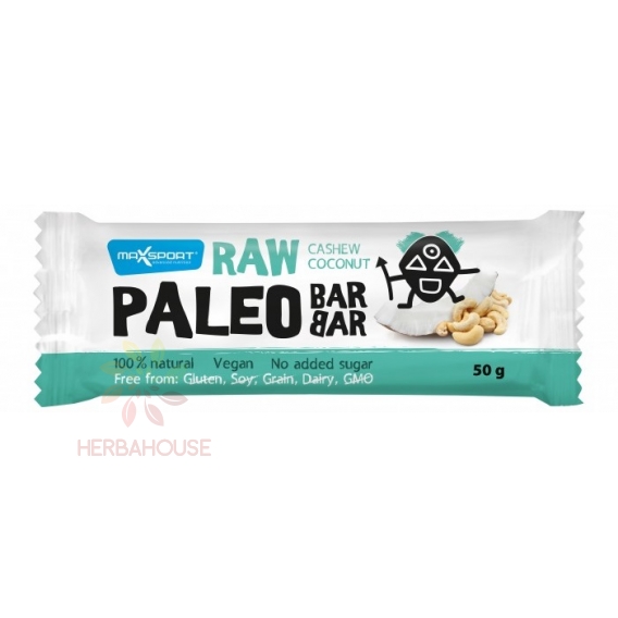 Obrázok pre Max Sport Paleo Raw Bar nucă de cocos și nuci caju (50g)