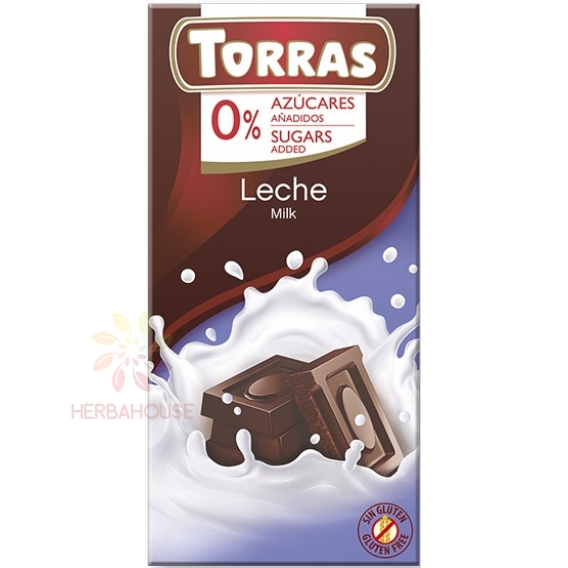 Obrázok pre Torras Ciocolată cu lapte fără gluten și fără adaos de zahăr (75g)