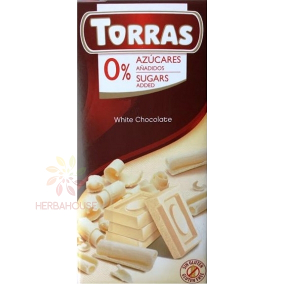Obrázok pre Torras Ciocolată albă fără gluten fără adaos de zahăr (75g)