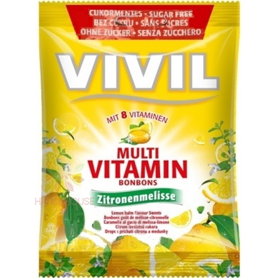 Obrázok pre Vivil Multivitamin picături fără zahăr lămâie și miere de miere 8 vitamine (60g)