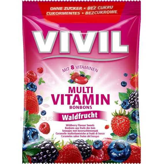 Obrázok pre Vivil Multivitamin picaturi fara zahar fructe de padure 8 vitamine (60g)