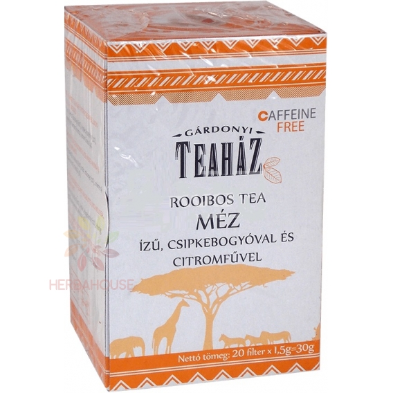 Obrázok pre Gárdonyi Teaház Ceai Rooibos, măcese, iarbă de lămâie cu aromă de miere (20 buc)