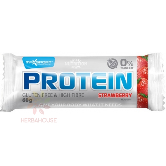 Obrázok pre Max Sport Protein baton cu aromă de căpșuni (60g)