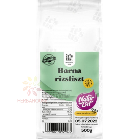 Obrázok pre Naturbit Făină de orez brun fără gluten (500g)