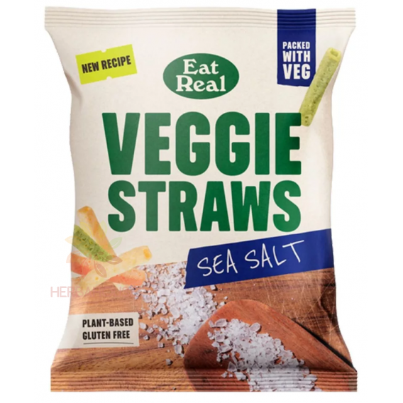 Obrázok pre EatReal Veggie Straws Batoane de legume cu sare de mare (45g)