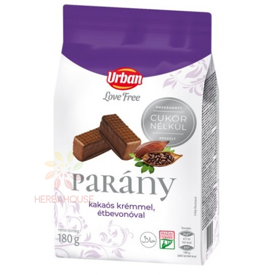 Obrázok pre Urbán Napolitane în strat de cacao umplute cu cremă fără zahăr cu aromă de cacao (180g)