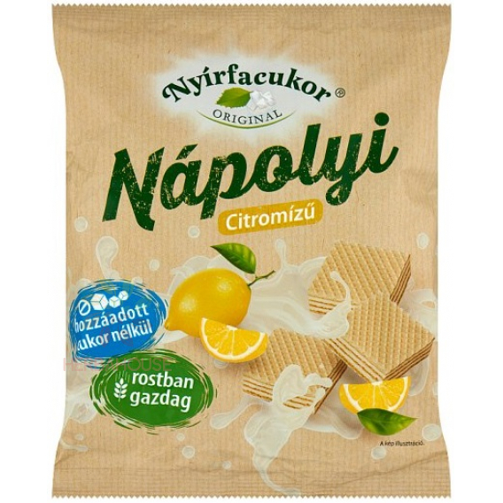 Obrázok pre Nyírfacukor Napolitane umplute cu cremă de lămâie fără zahăr cu xilitol (180g)