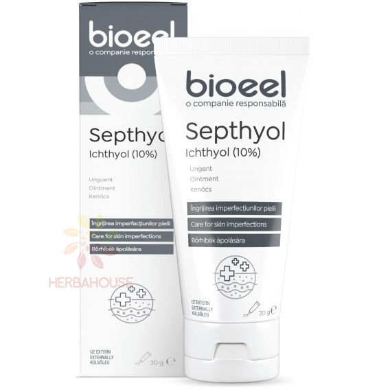 Obrázok pre Bioeel Septhyol Cremă cu ihtiol 10% – unguent antiinflamator pentru acnee, seboree și rozacee (30g)