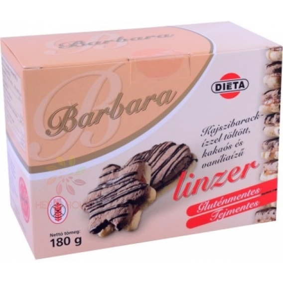 Obrázok pre Barbara Fără gluten linzer prăjituri umplut cu gem de caise (180g)