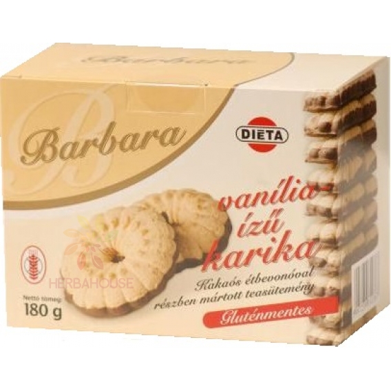 Obrázok pre Barbara Ffără gluten biscuiți de vanilie cu jumătate înmuiată în ciocolată neagră (180g)