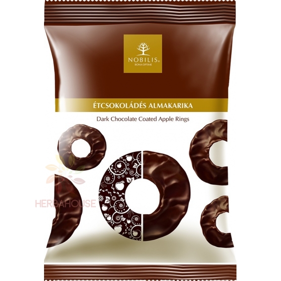 Obrázok pre Nobilis Inele de mere uscate în ciocolată fierbinte (100g)