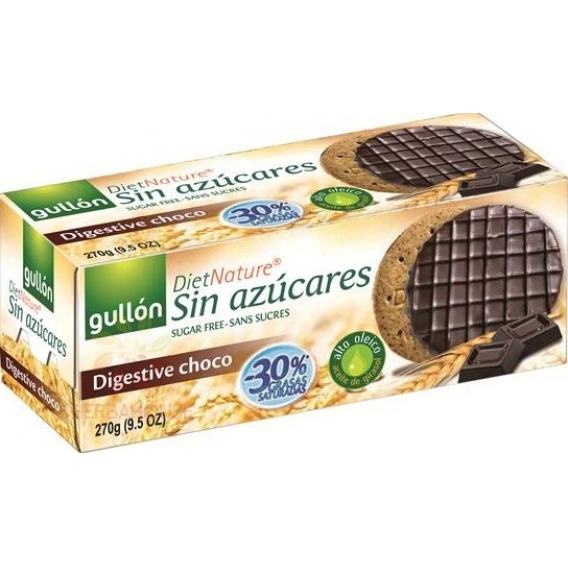 Obrázok pre Gullón Digestíve Biscuiți cu cereale integrale înmuiate pe jumătate în strat de cacao fără zahăr (270g)