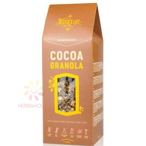 Obrázok pre Hester's Life Granola de cacao fără gluten, fără adaos de zahăr (320g)