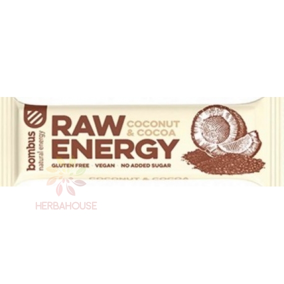 Obrázok pre Bombus Raw Baton de nucă de cocos și cacao (50g)