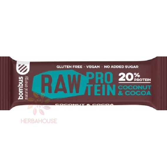 Obrázok pre Bombus Raw Baton proteic nucă de cocos și cacao (50g)