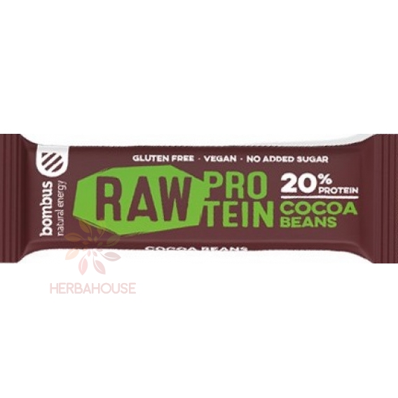 Obrázok pre Bombus Raw Baton proteic din boabe de cacao (50g)