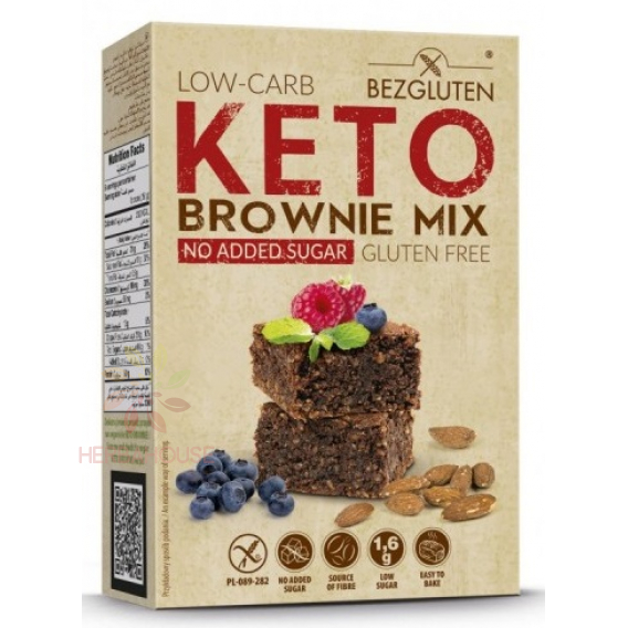 Obrázok pre Bezgluten Mix Keto Brownie fără gluten, cu conținut scăzut de carbohidrați, fără adaos de zahăr (150g)