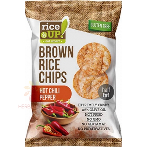 Obrázok pre Rice Up Chipsuri de orez fără gluten, cu o aromă puternică de chili (60g)