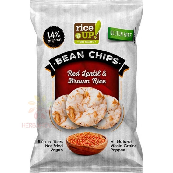 Obrázok pre Rice Up Chipsuri de orez fără gluten cu linte roșie (60g)