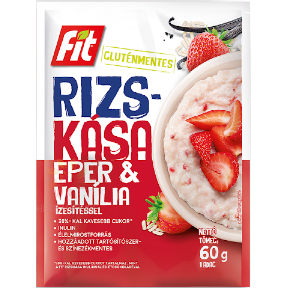 Obrázok pre Fit Terci de orez fără gluten cu căpșuni, vanilie și inulină (60g)