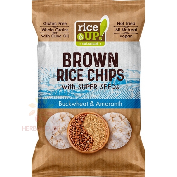 Obrázok pre Rice Up Bio Chipsuri de orez fără gluten cu hrișcă și amarant (25g)