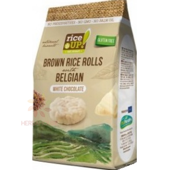 Obrázok pre Rice Up Gustare de orez integral fără gluten cu ciocolată albă (50g)