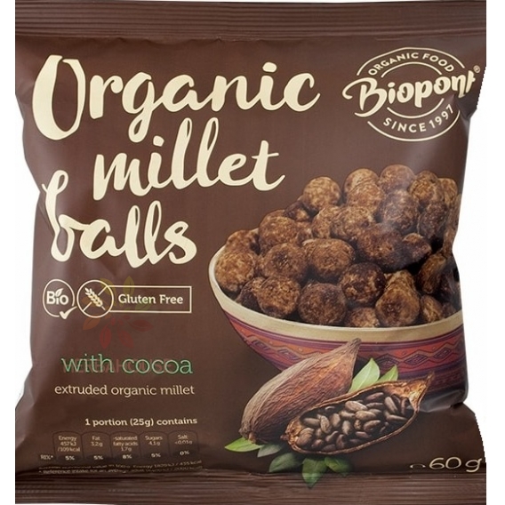 Obrázok pre Biopont Bio Biluțe de cacao extrudate de mei (60g)