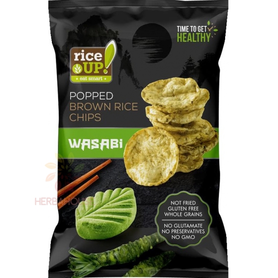 Obrázok pre Rice Up Chipsuri de orez fără gluten cu aromă de wasabi (60g)