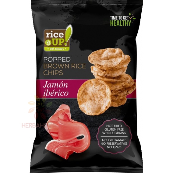 Obrázok pre Rice Up Chipsuri de orez fără gluten cu aromă de șuncă iberică (60g)