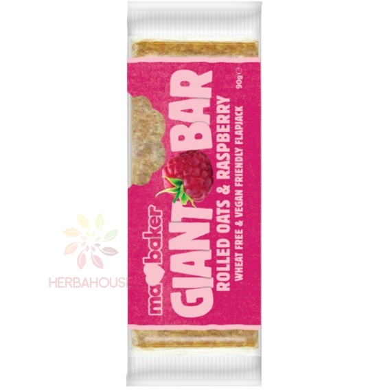 Obrázok pre Ma Baker Giant bar Baton gigant de ovăz cu zmeură (90g)