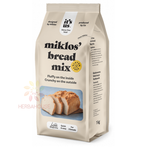 Obrázok pre Naturbit It´s us Miklos Amestecul de făină fără gluten pentru prepararea pâinii albe (500g)