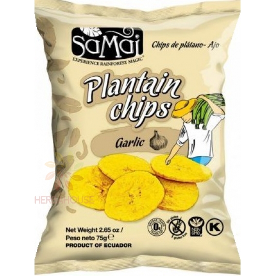 Obrázok pre Samai Chips de banane Plantain cu usturoi (75g)