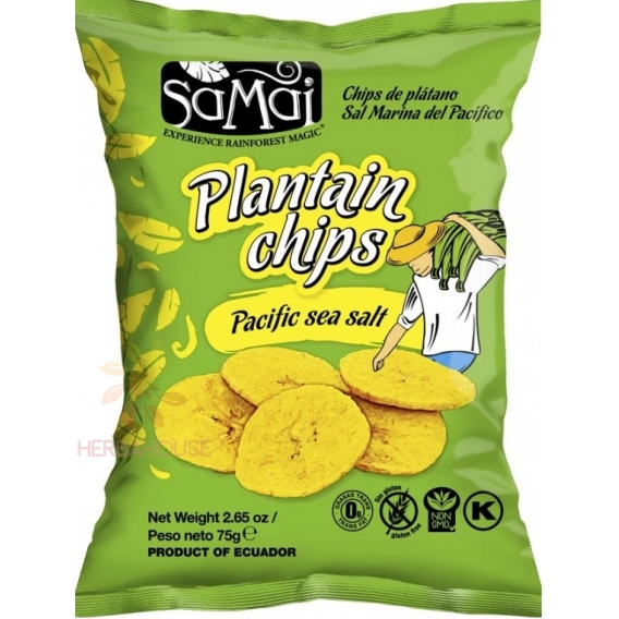 Obrázok pre Samai Chips de banane Plantain cu sare de mare (75g)