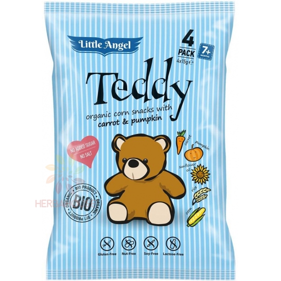 Obrázok pre McLloyd´s Bio Little Angel Teddy gustare de porumb cu morcov și dovleac (4x15g)