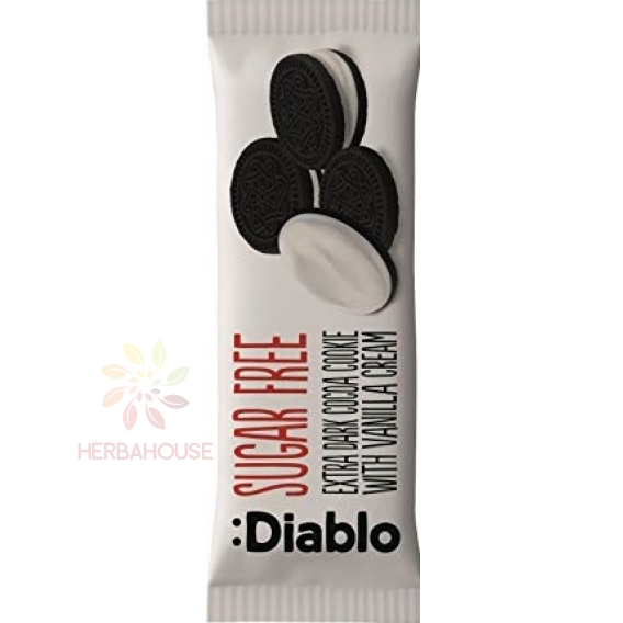 Obrázok pre Diablo Fursecuri de cacao cu umplutură de vanilie fără zahăr adăugat cu îndulcitor (44g)