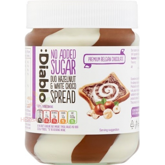 Obrázok pre Diablo Cremă de alune cu ciocolată albă cu îndulcitor (350g)