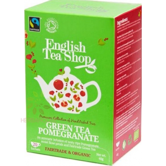 Obrázok pre English Tea Shop Bio Ceai verde rodie (20buc)
