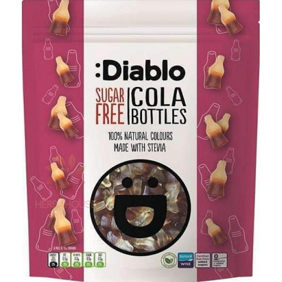 Obrázok pre Diablo Bomboane gumate fără zahăr cu îndulcitori cu aromă de cola (75g)