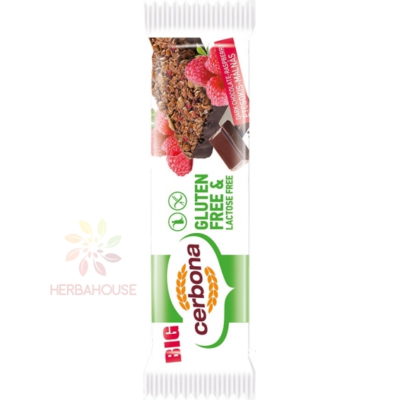 Obrázok pre Cerbona Baton de muesli fără gluten cu ciocolată și zmeură (35g)